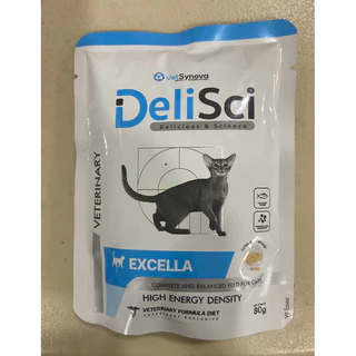 Deli Sci Excella (ซองเดี่ยว)อาหารสำหรับแมวป่วยหลังผ่าตัดหรือกำลังพักฟื้นให้พลังงานสูงซองเดี่ยว