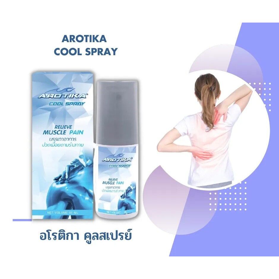 สเปรย์ AROTIKA Cool gel สูตรเย็น 60 ml (จำนวน1ขวด)หอม สดชื่น Lotใหม่ Expireยาว