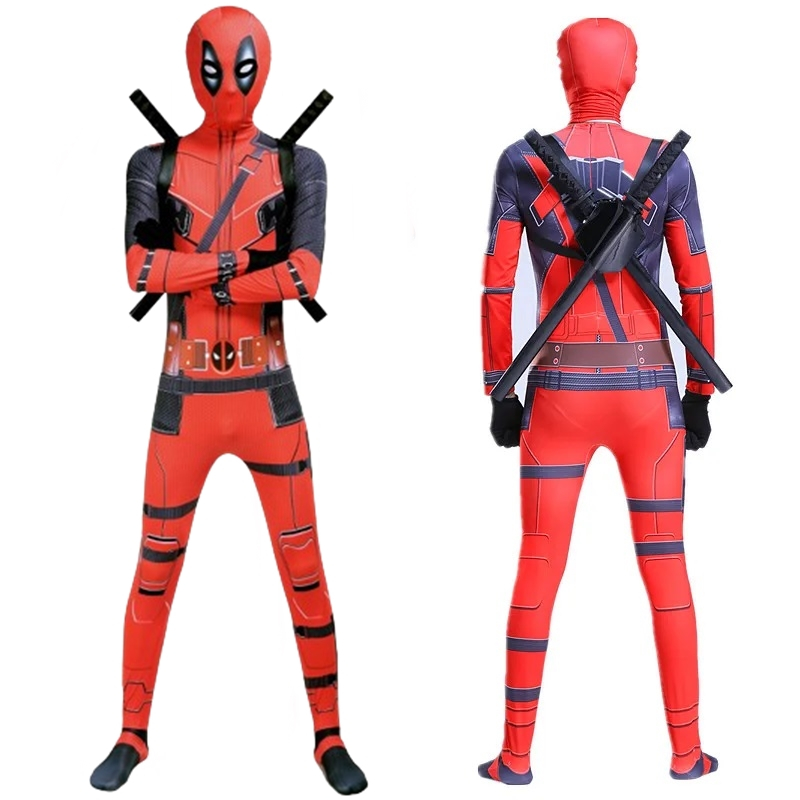 (มีดาบในเซ็ท )cp52.1 ชุดเดดพูล ชุดDeadpool ฮีโร่สุดเกรียน ความสูง 165-180 cm.(ใส่ได้ทั้งชายและหญิง)