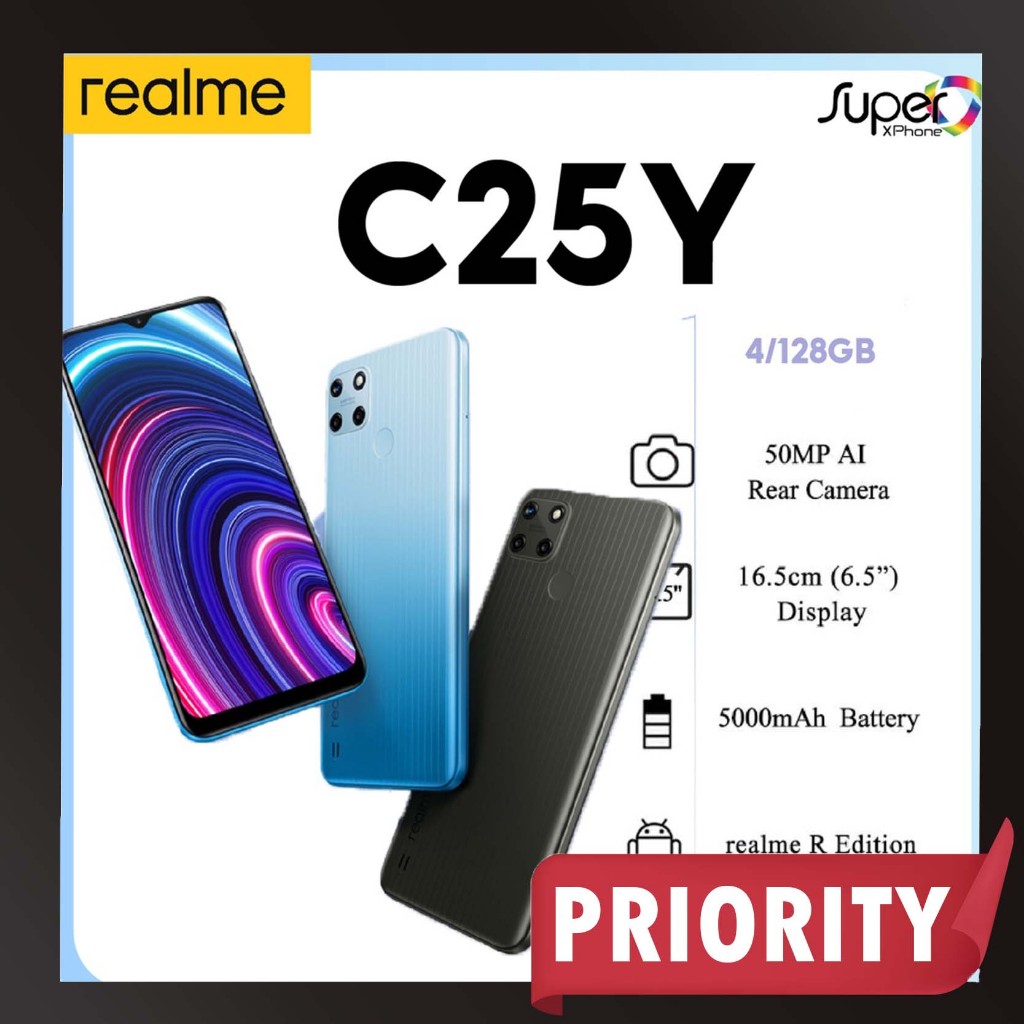 Realme C25Y(4+128GB)CPU Unisoc Tiger T618 ใช้งานลื่นไหลทุก App(By Shopee  SuperTphone1234)