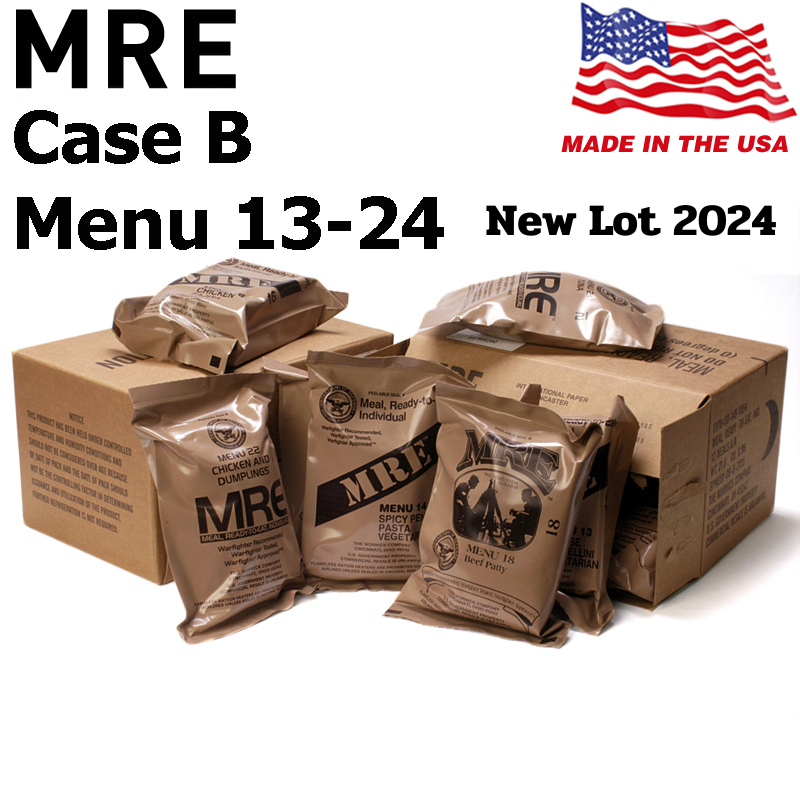 MRE USA Case B​ Lot 2024 มีให้เลือก MENU 13-24 อาหารฉุกเฉินทหารกองทัพสหรัฐอเมริกา Meal Ready to Eat 