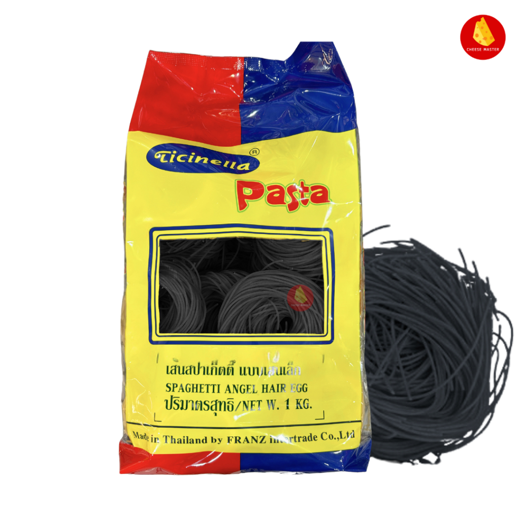 Ticinella Angel Hair / Capellini d'angelo Eggs / Ink Squid Pasta 1Kg พาสต้าเส้นเล็ก สปาเก็ตตี้เส้นเล็กๆ เส้นแองเจิ้ลแฮร์