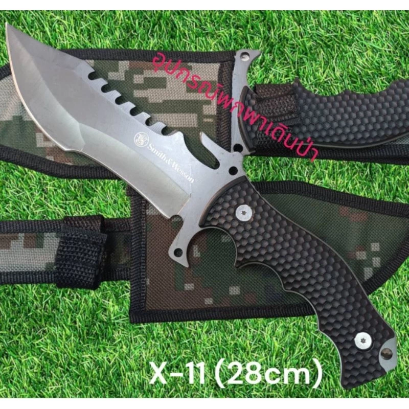 มีดพกเดินป่า X-11 ขนาด 28 ซม ด้ามดำใบเทา thumbnail 3