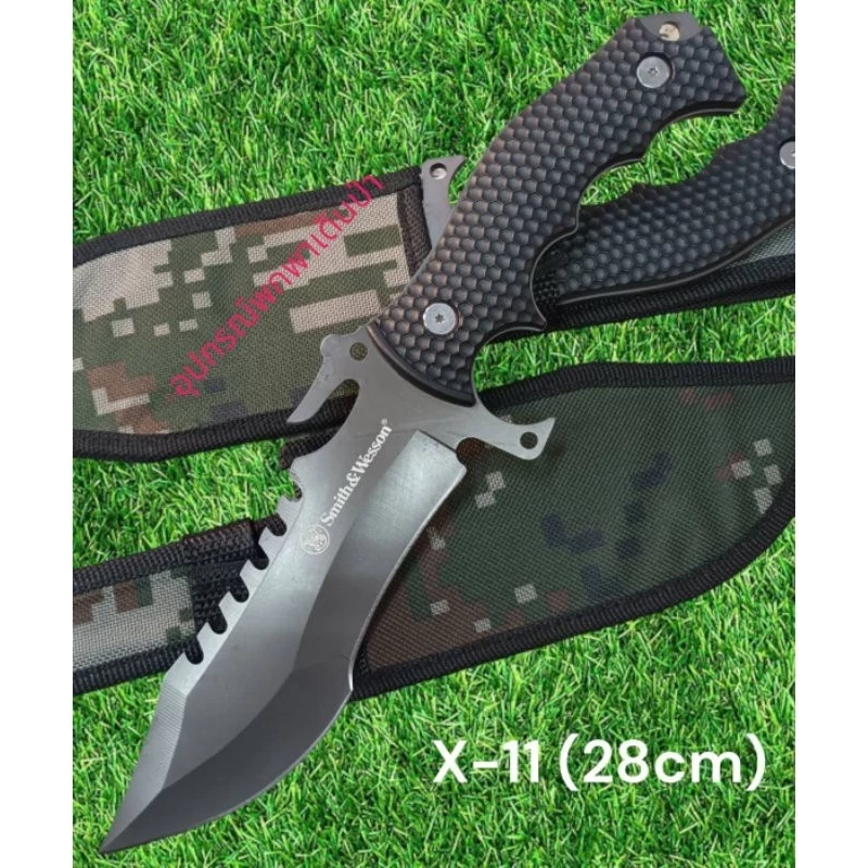 มีดพกเดินป่า X-11 ขนาด 28 ซม ด้ามดำใบเทา thumbnail 4