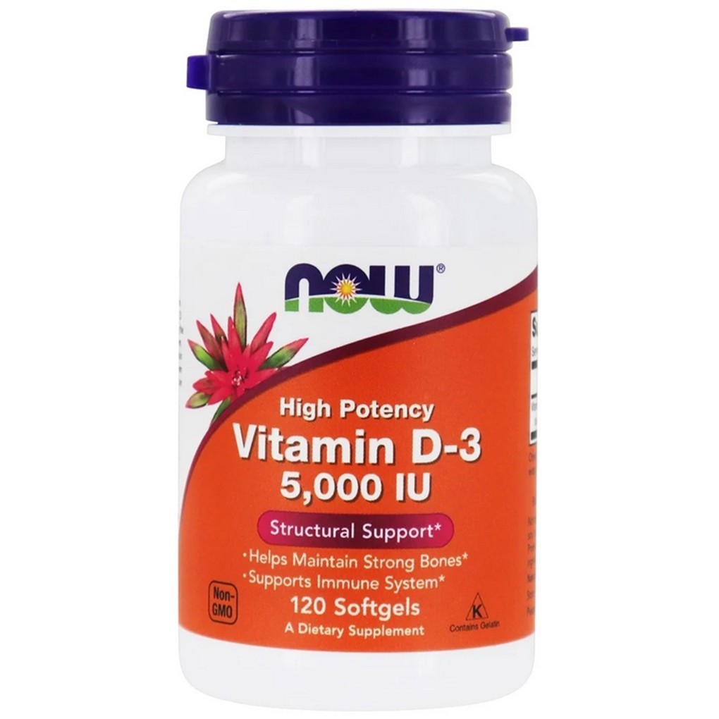 NOW Vitamin D3 5000 IU / 120 Softgels