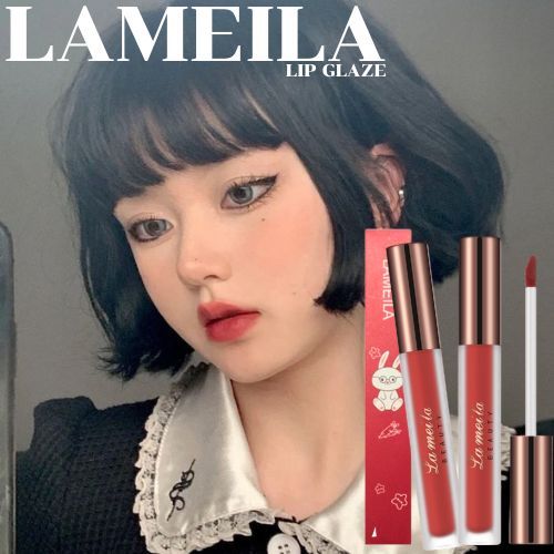 No.1029 Lameila ลิปเนื้อกำมะหยี่ เนื้อซอฟท์แมท ละมุนปาก สีสวย ติดทน ปากไม่แห้ง ลาเมล่า Silky Lip