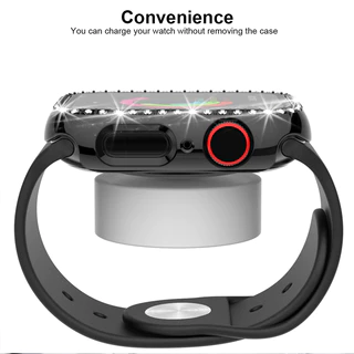 ตัวเรือนนาฬิกาตกแต่งด้วยเพชรประกาย เหมาะสำหรับiWatch S11/10 9 8 7 49mm46mm45mm44mm40mm iWatch 8 3 4 5 6 2 1 SE38mm41mm