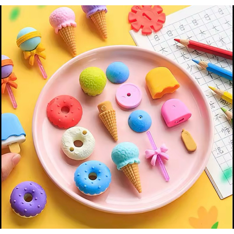 (4ชิ้น/ต่อเซ็ต)ชุดยางลบขนมหวานการ์ตูน เซ็ตยางลบ น่ารักมินิ - รูปที่ 4