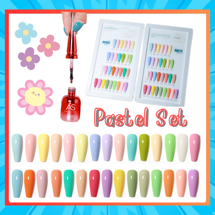 AS แบรนด์ดัง สีเจล ทาเล็บ โทนสีพาสเทล MCL ปริมาณ 15 ml. 30 โทนสีละมุน