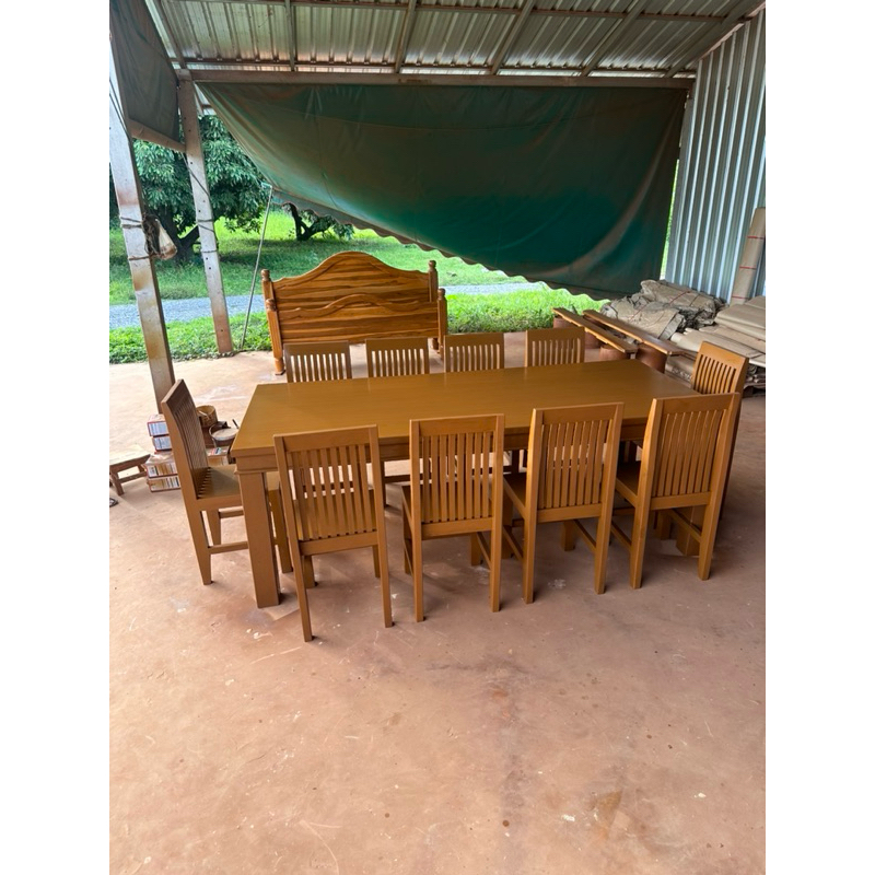 ชุดอาหาร10ที่นั่ง ไม้สัก((ส่งฟรียกไว้ภาคใต้มีค่ะจัดส่ง))