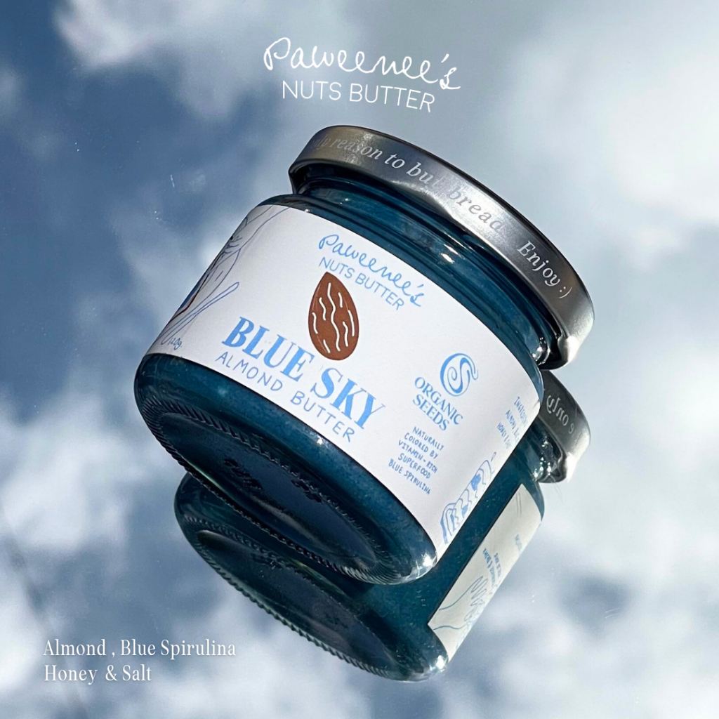 Blue Sky Almond Butter เนยถั่วอัลมอนด์บลูสกาย เนยถั่วสีฟ้า | Paweenee’s