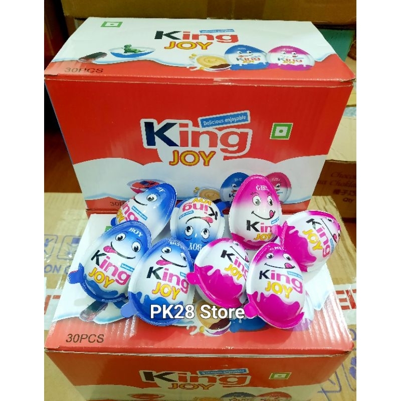 ไข่เซอร์ไพรส์ช็อคโก้บอย & เกิร์ล King Joy (ขนม+ของเล่น) ขนาด 1 กล่องมี 30 ชิ้น