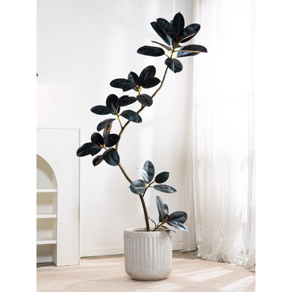 ต้นไม้มงคลปลอม Artificial tree ต้นยางอินเดีย สูง 120/170/190 ซม. ต้นไม้เสมือนจริง ของตกแต่ง