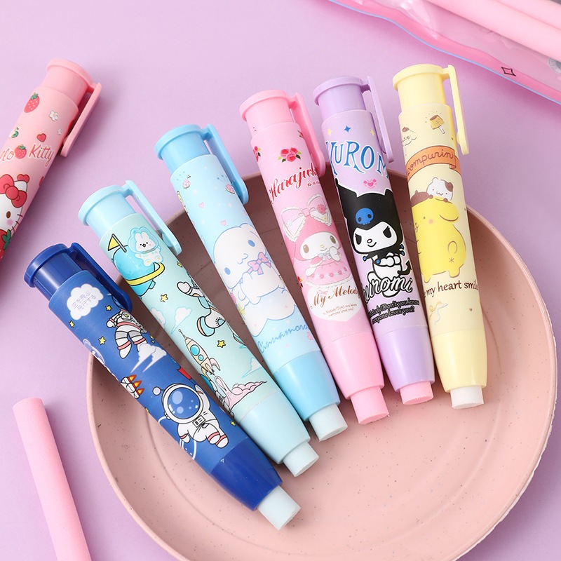 Sanrio ยางลบแท่ง แบบกดถอดเปลี่ยนได้(แบบแพค+ไส้)