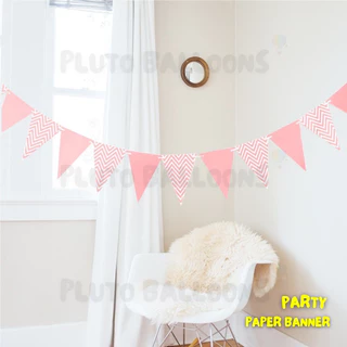 [ร้านไทย] - 🎊 ธงปาร์ตี้ กระดาษแข็งตกแต่ง ธงสามเหลี่ยมวันเกิด 5 สี 🎊