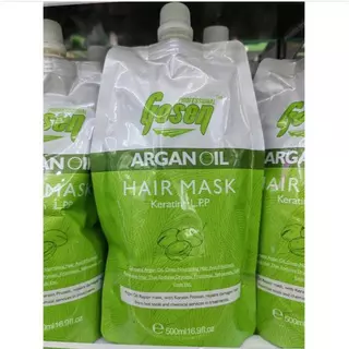 (ทรีทเม้นท์) ARGAN OIL HAIR MASK KERATIN GOSEN ทรีทเม้นท์ที่มีส่วนผสมของอาร์แกนออยโกเซ็น ฟื้นฟู ชุ่มชื้น 500ml.