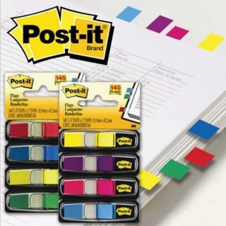 3M Post-it Flags โพส-อิท แฟล็กซ์ ขนาด 0.47"×1.7" สำหรับคั่นหน้า จัดหมวดหมู่ สามารถเขียนทับได้