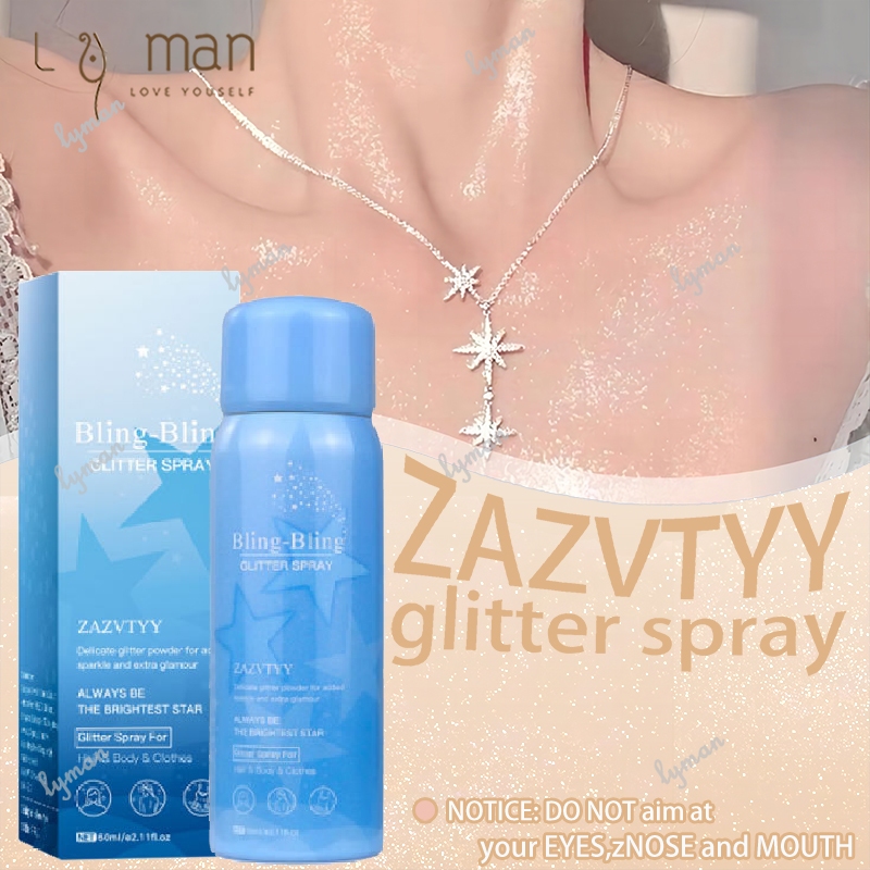 สเปรย์กลิตเตอร์ Glitter spray กลิตเตอร์วิ้งๆ ชิมเมอร์ สเปรย์หน้าเงา สเปรย์กลิตเตอร์วิ้งค์วับ 60ml