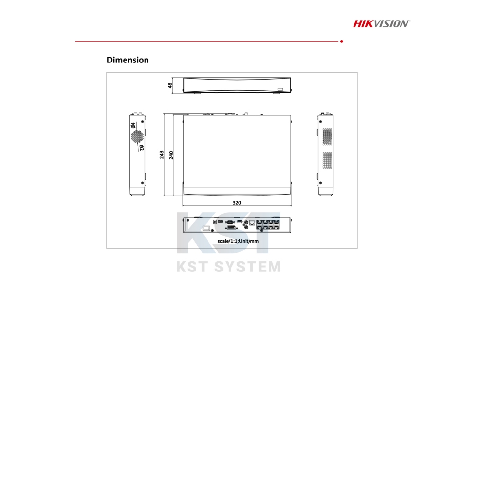 DS-7608NXI-K1/8P Hikvision Acusense NVR 8ช่อง 8PoE