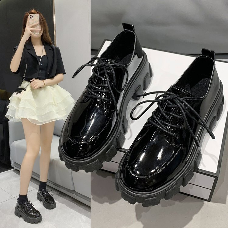 Hot sale! 35-42 หลา อังกฤษ รองเท้าหนัง หญิง ใหม่ ส้นหนา สไตล์วิทยาลัย จัดส่งจากประเทศไทย