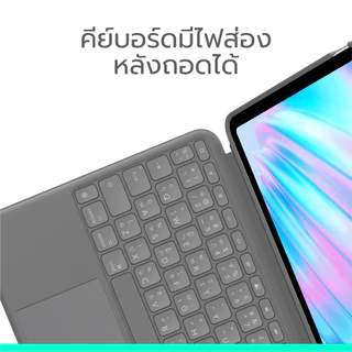 Logitech ComboTouchCase for iPadAir 11-inch (M2,M3,M4)(5th Gen) เคสไอแพด คีย์บอร์ดถอดได้ ไฟส่องหลังพร้อมขาตั้ง TH/EN