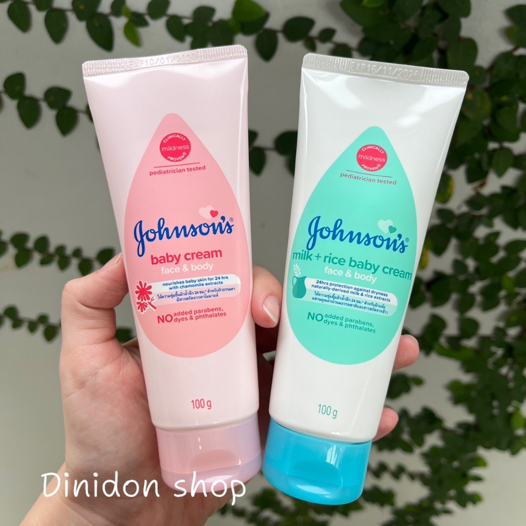 ((dinidon shop)) ครีมบำรุงผิวหน้า ผิวกาย เด็ก Johnson's Baby Cream Face & Body 100g.