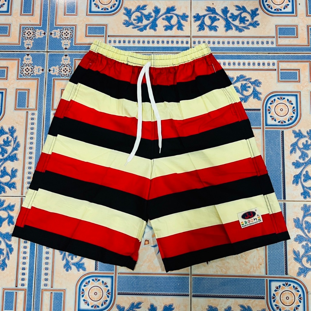กางเกงเจเจ ลายริ้ว สีใหม่ XL หนัก65-85 โลใส่ได้ ยาวคลุมเข่า ผ้าคอตตอนอย่างดี มีกระเป๋าล้วง2ข้าง