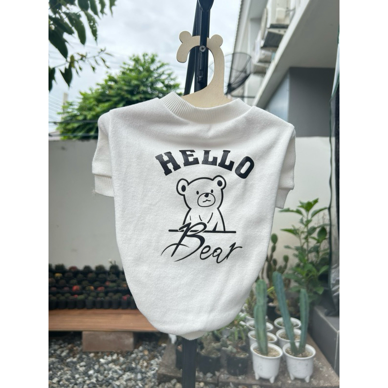 💥พร้อมส่ง💥 D17 เสื้อแขนสั้นลายหมี Hello