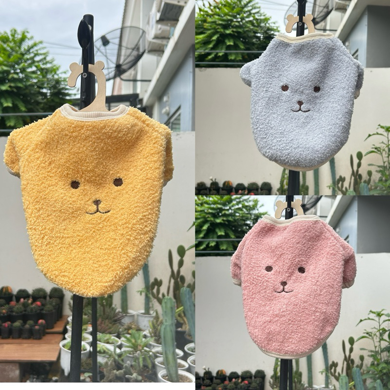 💥พร้อมส่ง💥D65 เสื้อไหมพรมหน้ายิ้ม