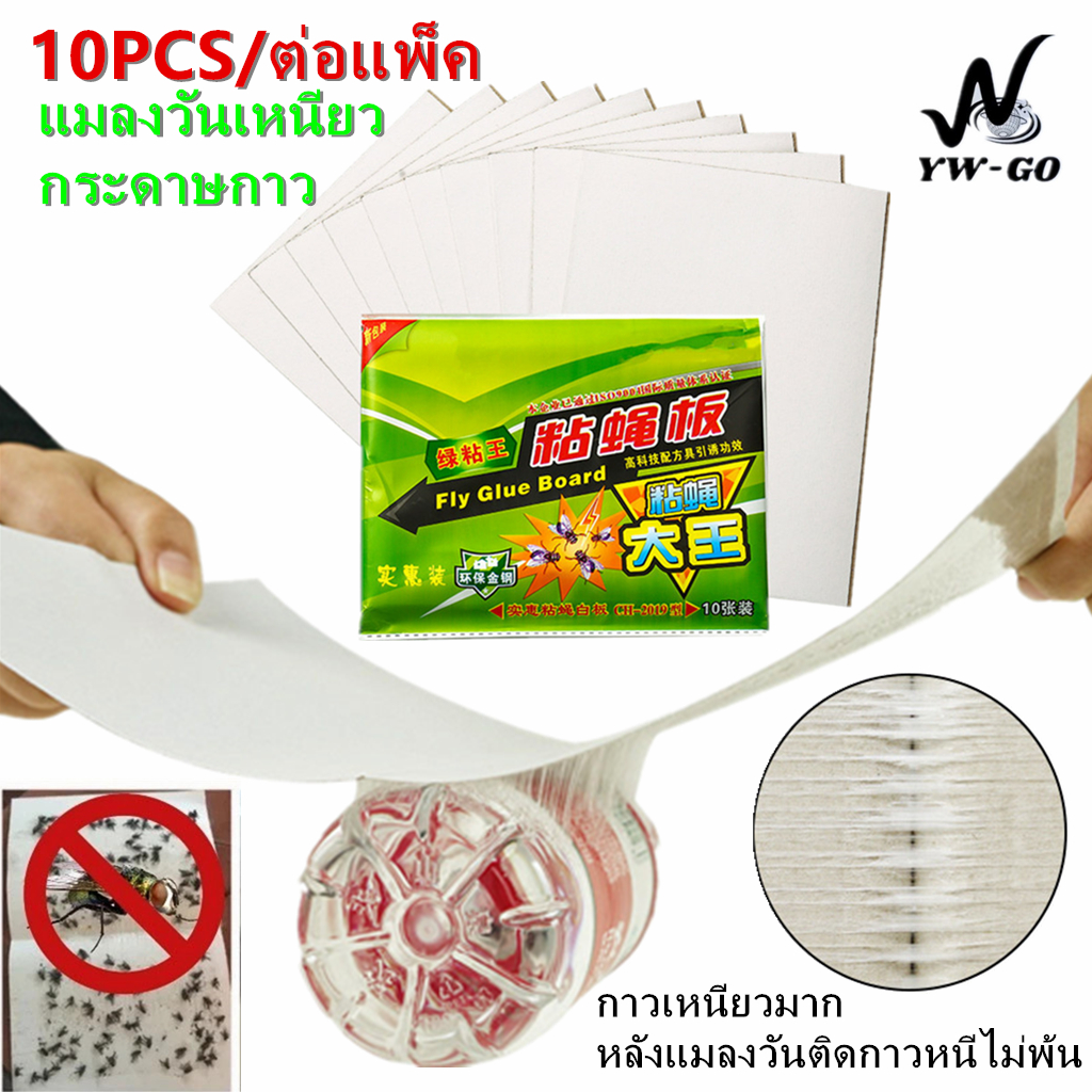 (10 แผ่น 1 แพ็ค) จับแมลงวันกระดาษกาว กระดาษแข็งแมลงวันเหนียว กาวแน่นเต็มแผ่นG2710