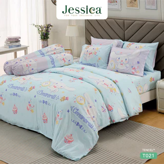 Jessica Tencel T021 Cinnamoroll Sanrio ชินนามอโรล เจสสิก้า ลายลิขสิทธิ์แท้ ชุดเครื่องนอน ผ้าปูที่นอน ผ้านวม