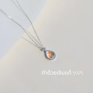 MEET💕สร้อยคอเงิน Moonstone สร้อยเปลี่ยนสี สร้อยคอเพชร สร้อยเงินแท้ ดีไซน์สวย สร้อยแฟชั่น สร้อยคอเงิน
