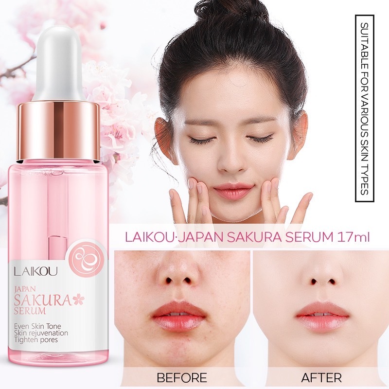 Japan Sakura Serum ลบริ ้ วรอย Spots Cherry Blossoms Facial Essence 30ml