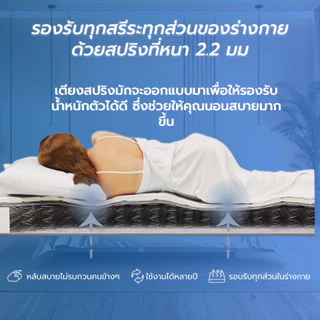 Wellplus ที่นอนสปริงHybrid รุ่น Pluto ความหนา 8 นิ้ว หนานุ่มเด้ง นอนสบาย ระบายอากาศได้ดี