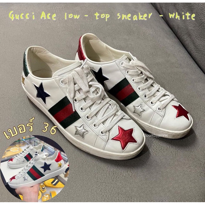 GUCCI Ace low - Top Sneakers  - White 💯 (Used like new)
