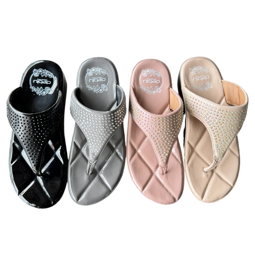 รองเท้าเพื่อสุขภาพ Deblu L9041 รองเท้าแตะคีบ พื้นโซฟา หน้าเพชร  Size 36-44  รองเท้าไซส์ใหญ่  งานกล่อง มีถุงผ้า  เท้าอวบอ