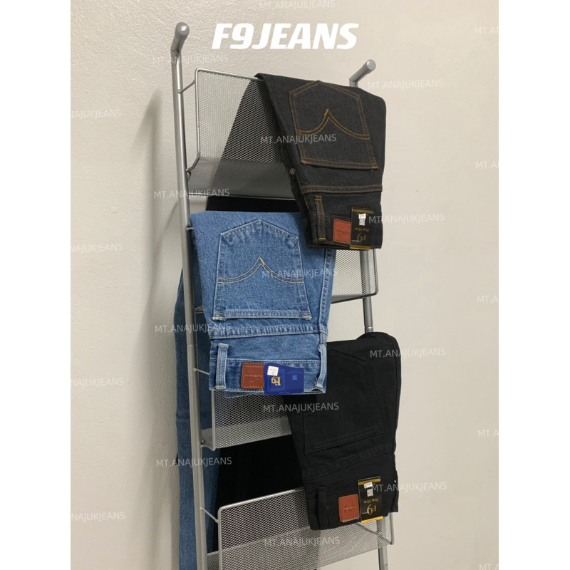 กระบอกกลางเอวสูงเบสิค3สี F9JEANS (ไม่ยืด)