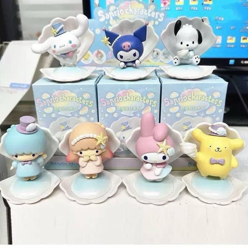 พร้อมส่ง กล่องจุ่มตุ๊กตาโมเดลฟิกเกอร์ Sanriio Characters รุ่นเปลือกหอย น่ารักมากๆ <ขายยกบล็อก 7 กล่อง>
