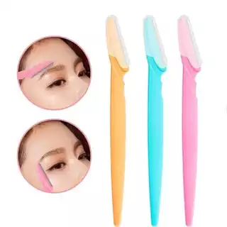 มีดกันคิ้ว 1แพ็คมี3ชิ้น มีดโกน 3สี มีดกำจัดขน ด้ามพลาสติก พร้อมฝาปิด เครื่องมือแต่งหน้า พร้อมส่ง