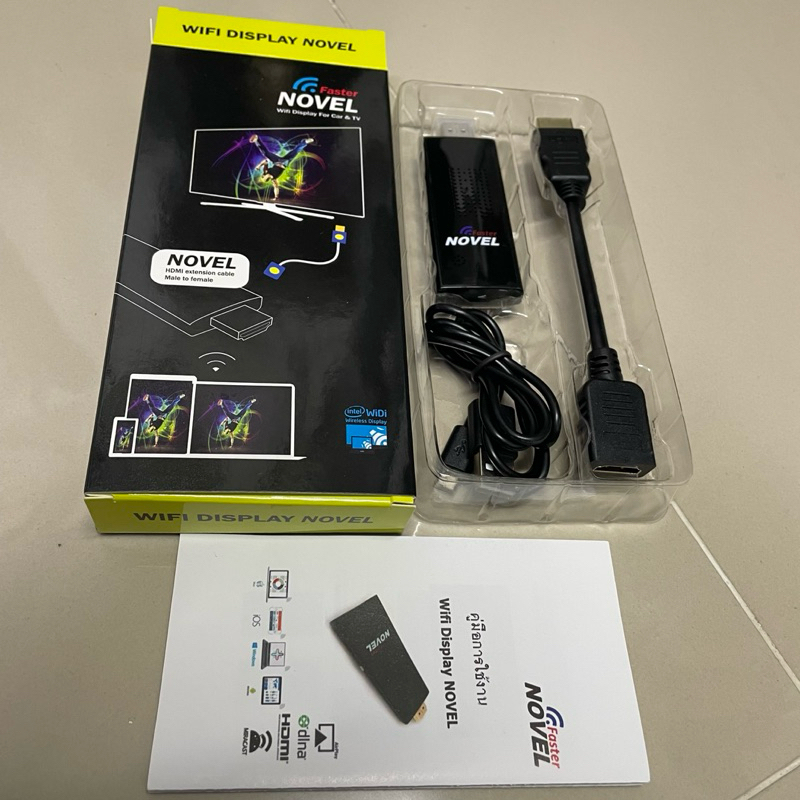 novel hdmi wifi display อุปกรณ์เชื่อมต่อมือถือขึ้นจอรถยนต์ และ ทีวีบ้าน ด้วยระบบไร้สาย