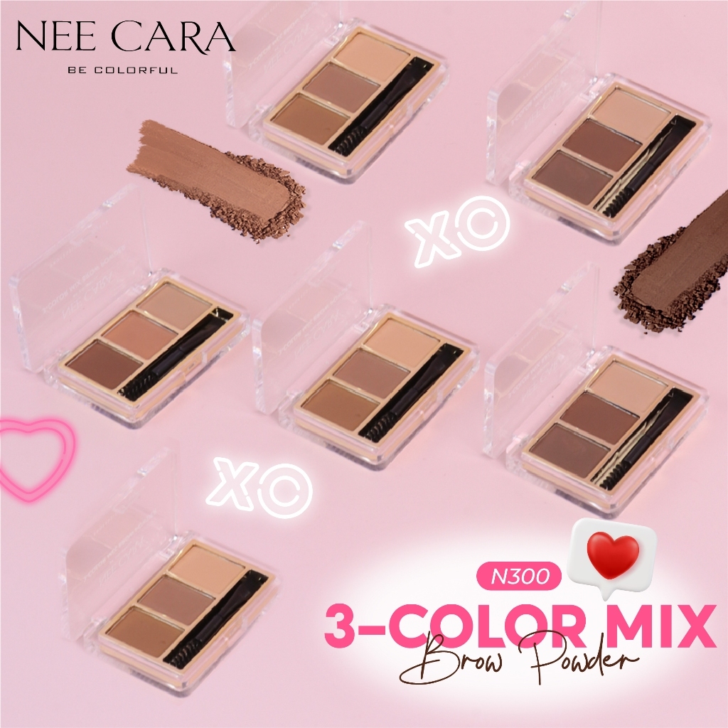 ถูก/แท้/มีไลฟ์ ฝุ่นคิ้ว Nee Cara 3 Color Mix Brow Powder เขียนคิ้ว คิ้วฝุ่น พาเลทคิ้ว พาเลทท์คิ้ว อุปกรณ์เขียนคิ้ว คิ้ว