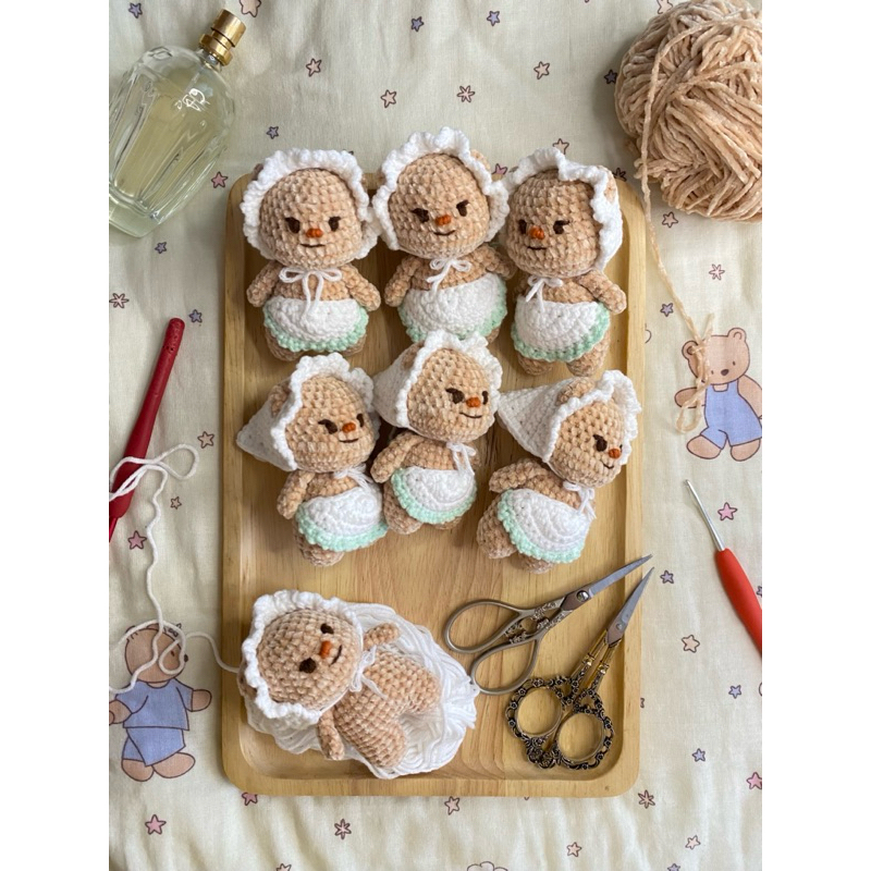 พวงกุญแจไหมพรม butter bear