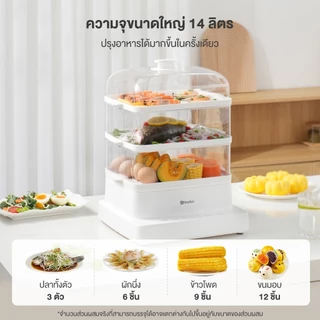 Simplus หม้อนึ่งไฟฟ้า กระทะไฟฟ้า ความจุขนาดใหญ่ 14 ลิตร หม้อนึ่งไฟฟ้าอเนกประสงค์ หม้อนึ่งไฟฟ้า DZEG003
