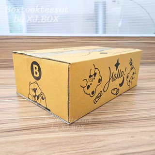 พร้อมส่ง กล่องพัสดุ เบอร์ B พิมพ์ลายหมี Hello แพ็ค 20 ใบ กล่องไปรษณีย์ ฝาชน