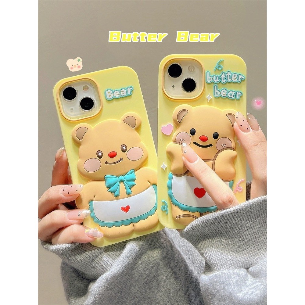 จัดส่ง24ชม for iPhone 15/14/13/12/11 Pro max case เคสไอโฟน11 แฟชั่น บางเบาพกพาง่าย Butter Bear น่ารัก น้องหมีเนย Case