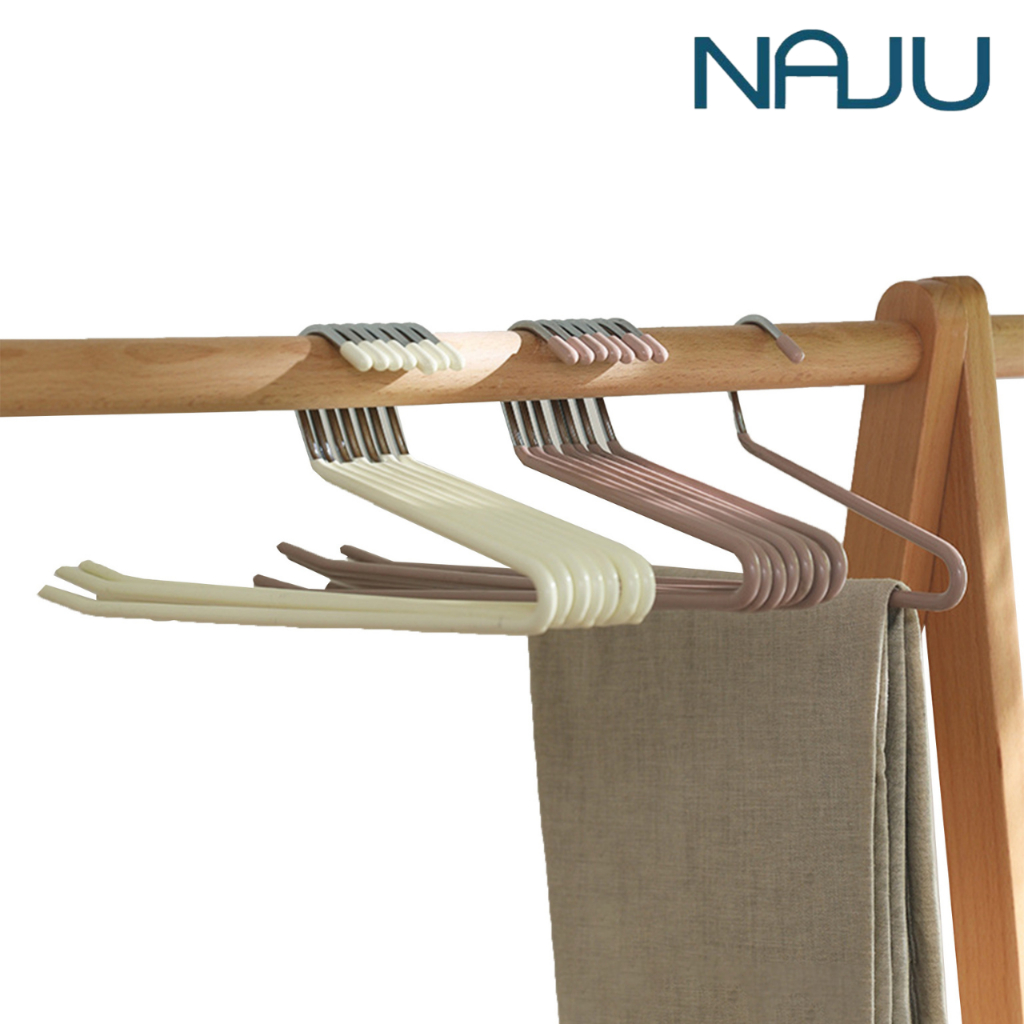 Naju ไม้แขวนกางเกง ไม้แขวนแนวนอน pants hanger ประหยัดพื้นที่ แขวนผ้า/กางเกง/ผ้าขนหนู 5 ชิ้น