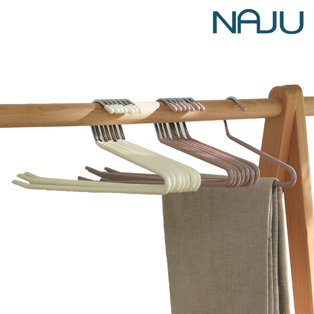 Naju ไม้แขวนกางเกง ไม้แขวนแนวนอน pants hanger ประหยัดพื้นที่ แขวนผ้า/กางเกง/ผ้าขนหนู 5 ชิ้น