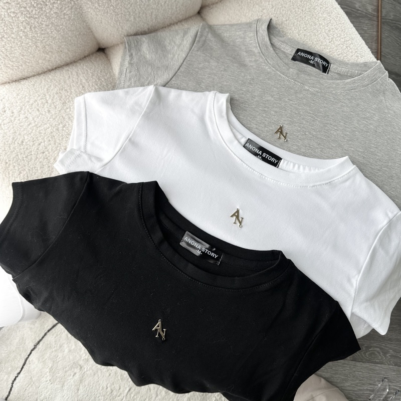 AN lOGO TSHIRT เสื้อยืดคอกลม ผ้ายูนิทรงสลิมฟิต🔥พร้อมส่ง