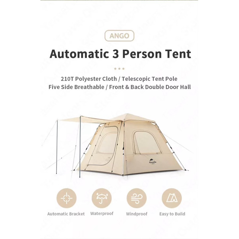 Naturehike Ango pop-up Tent  เต็นท์กางไว กางง่าย เก็บง่าย  ส่งทันทีจากกทม.