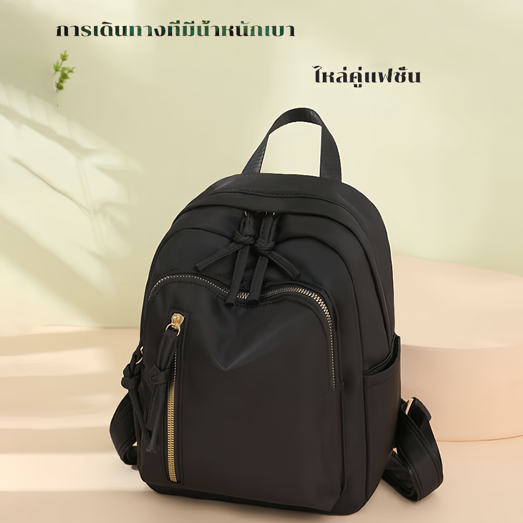 สไตล์ใหม่ วิทยาลัย กระเป๋าเป้สะพายหลัง ผู้ชาย สุภาพสตรี ความเรียบง่าย ผ้าไนลอน กันน้ำ ความจุขนาดใหญ่ การเดินทาง  กระเป๋า